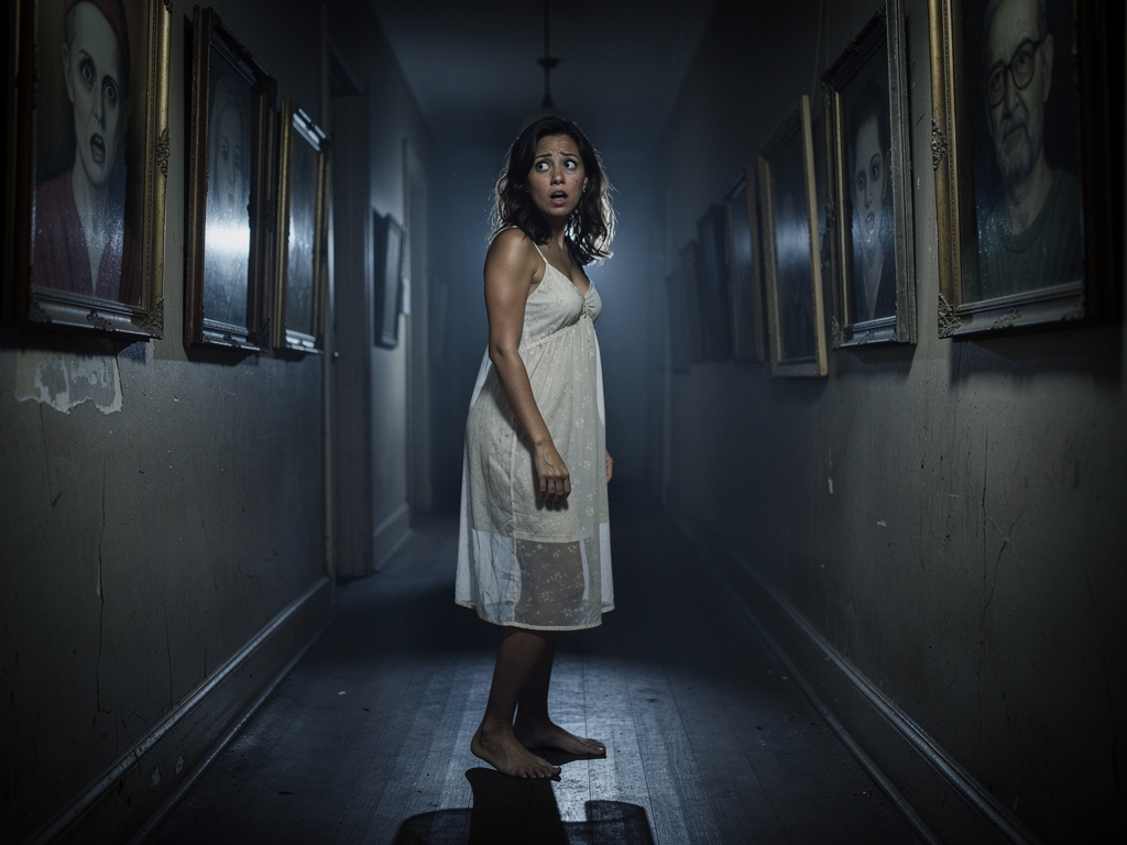 تراجعت ليان بسرعة، وقلبها يكاد يتوقف.
ثم سمعت الصوت مجددًا… لكن هذه المرة أقرب:
"أنا مش غريبة… أنا أنتِ."
استدارت ببطء.