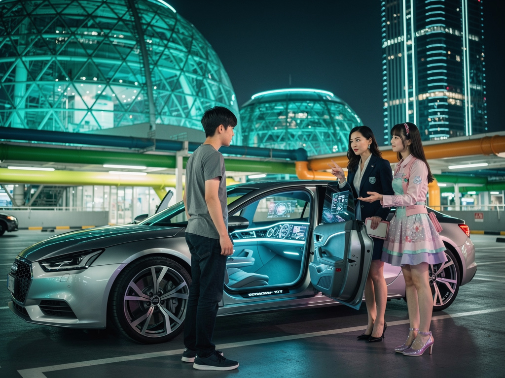 the two girls invited the boy to the Car, to ride with them, to the pastel Florals HQ, and strictly told him, that this is on