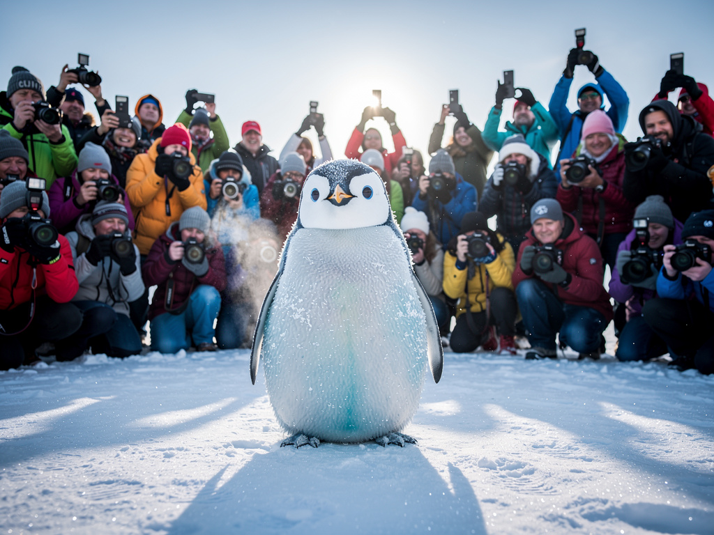 Imagine se: O Gugugaga pinguim existiu e todo mundo tirou foto dela.