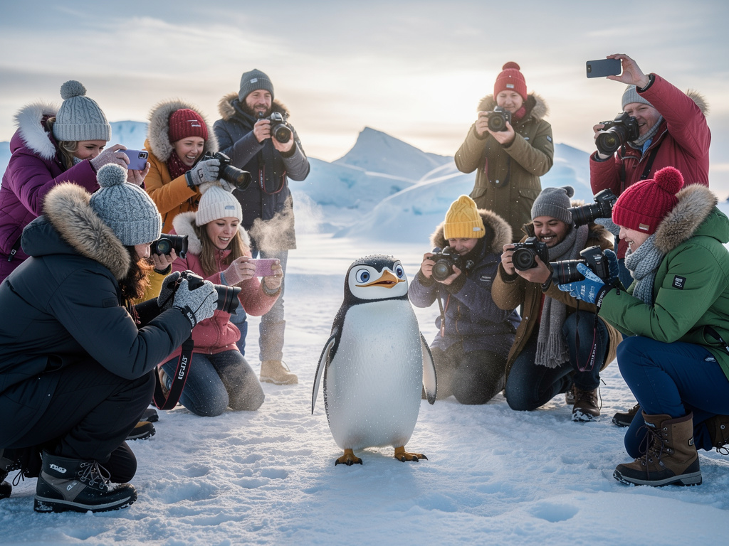 Imagine se: O Gugugaga pinguim existiu e todo mundo tirou foto dela.