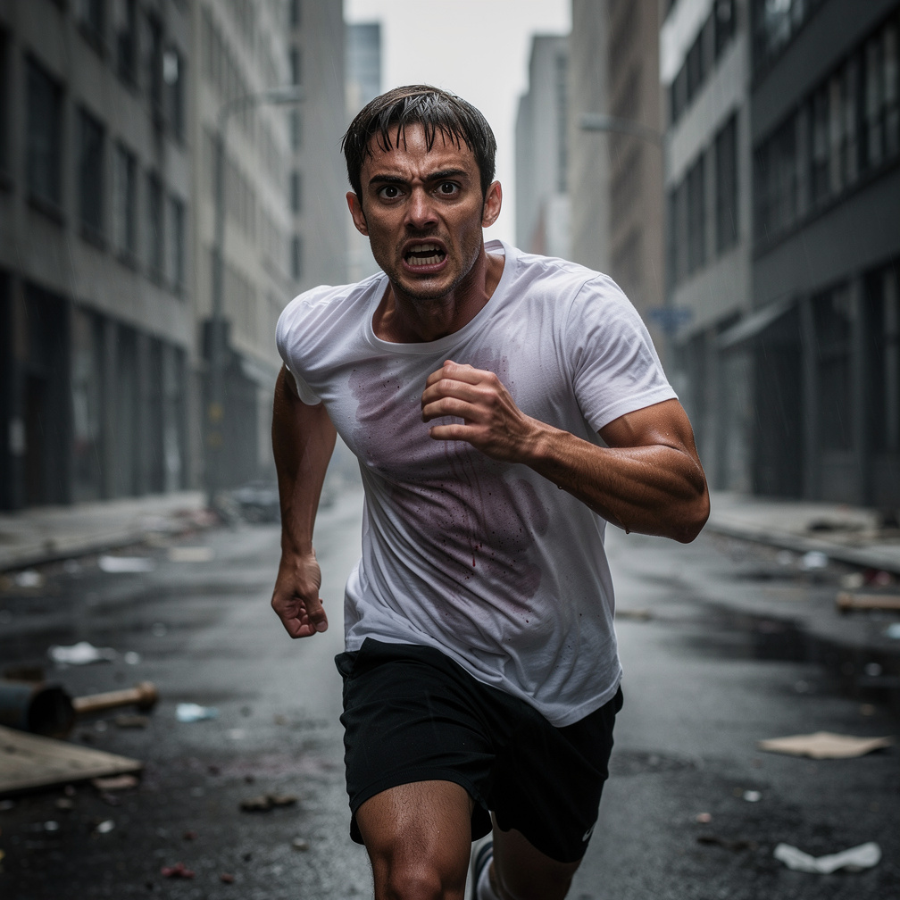 Adam ran without looking back.

His breath was heavy, His shirt was soaked with sweat. Behind him, the distant growls of the 