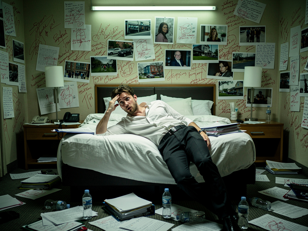 Imagine if: You wake up in a hotel room with no memory of how you got there, and when you look around, you see that every sur