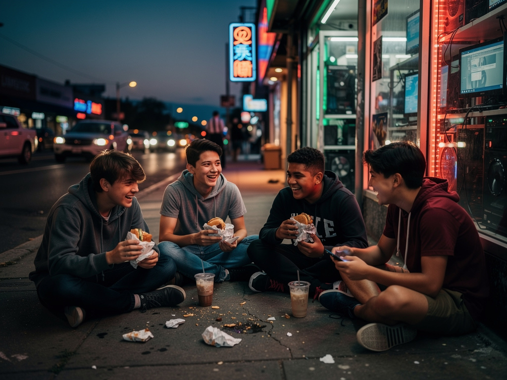 No trophy. No sponsor. No miracle esports organization waiting outside.

Just five tired teenagers eating cheap burgers and d