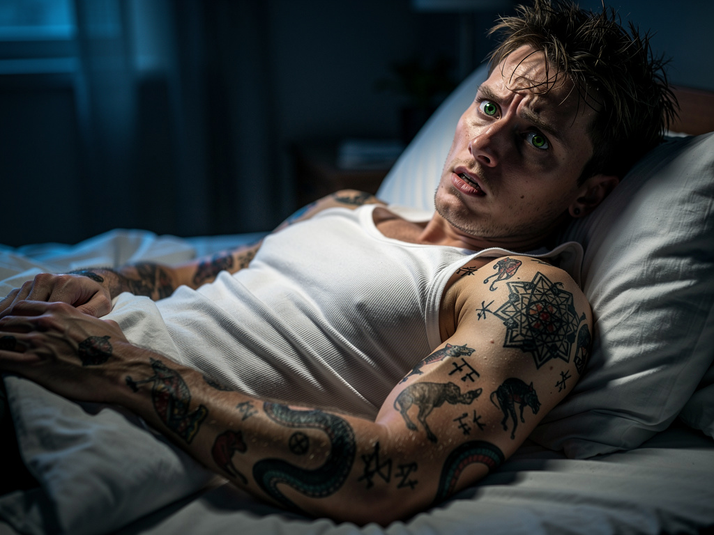 Imagine se: Todas as manhãs, você encontra um novo tatuagem no seu corpo, mas hoje à noite você acordou e descobriu que os ta