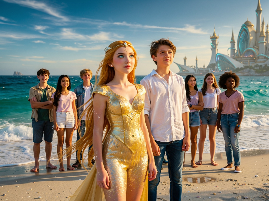 14 year old Siren princess Marina and 15 year old student Leonardo Jones. Sean Davidson. India Benitez  Cassie Li /student so