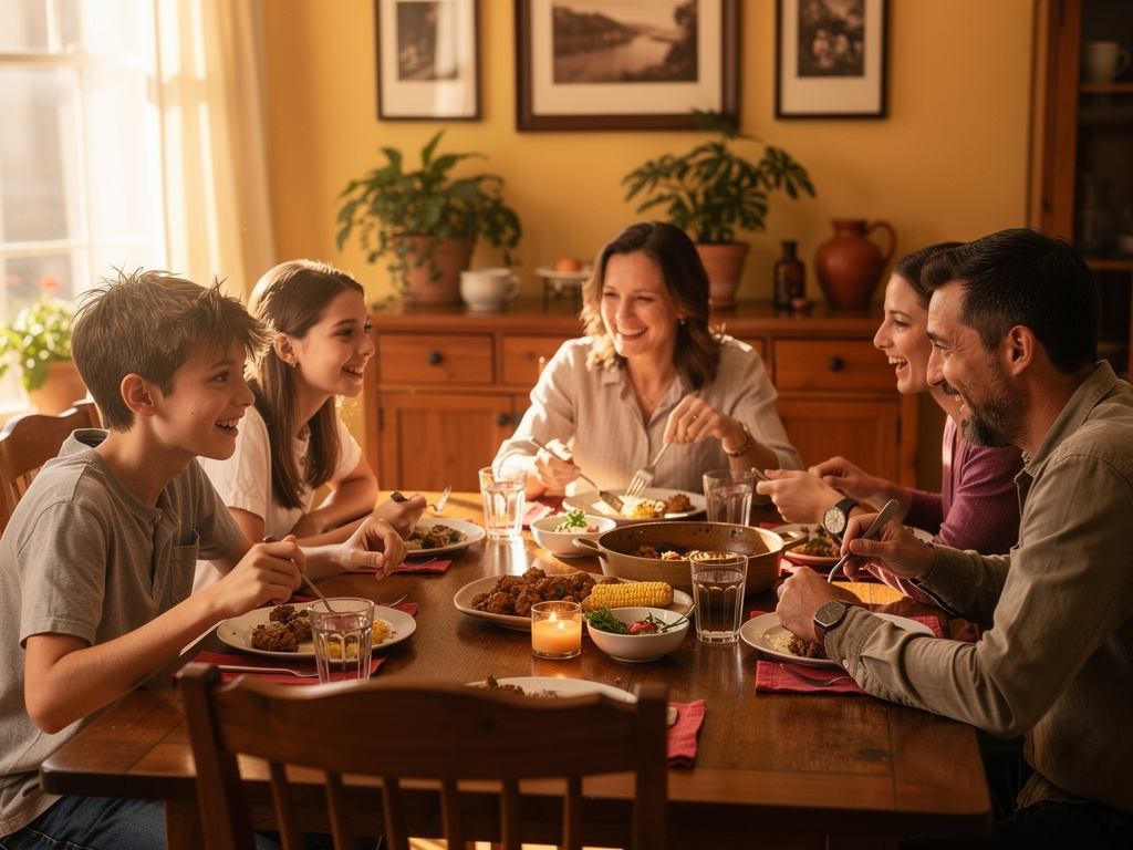 Leo goes eating with his twin sister Emilia and mom and Dad his older brother Jason.