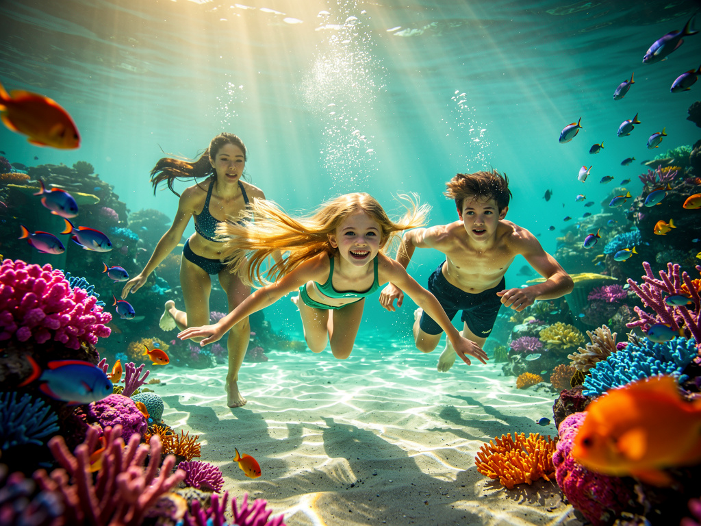 Those two playing in the together Syren princess Marina and Leo under sea.