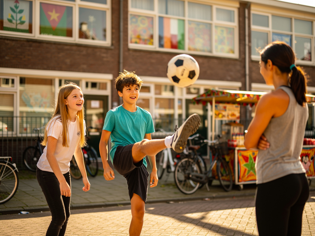 RJ as Goalkeeper on the streets. Leo kick the Ball. Said you Always My Friend, RJ! Oh my gosh.