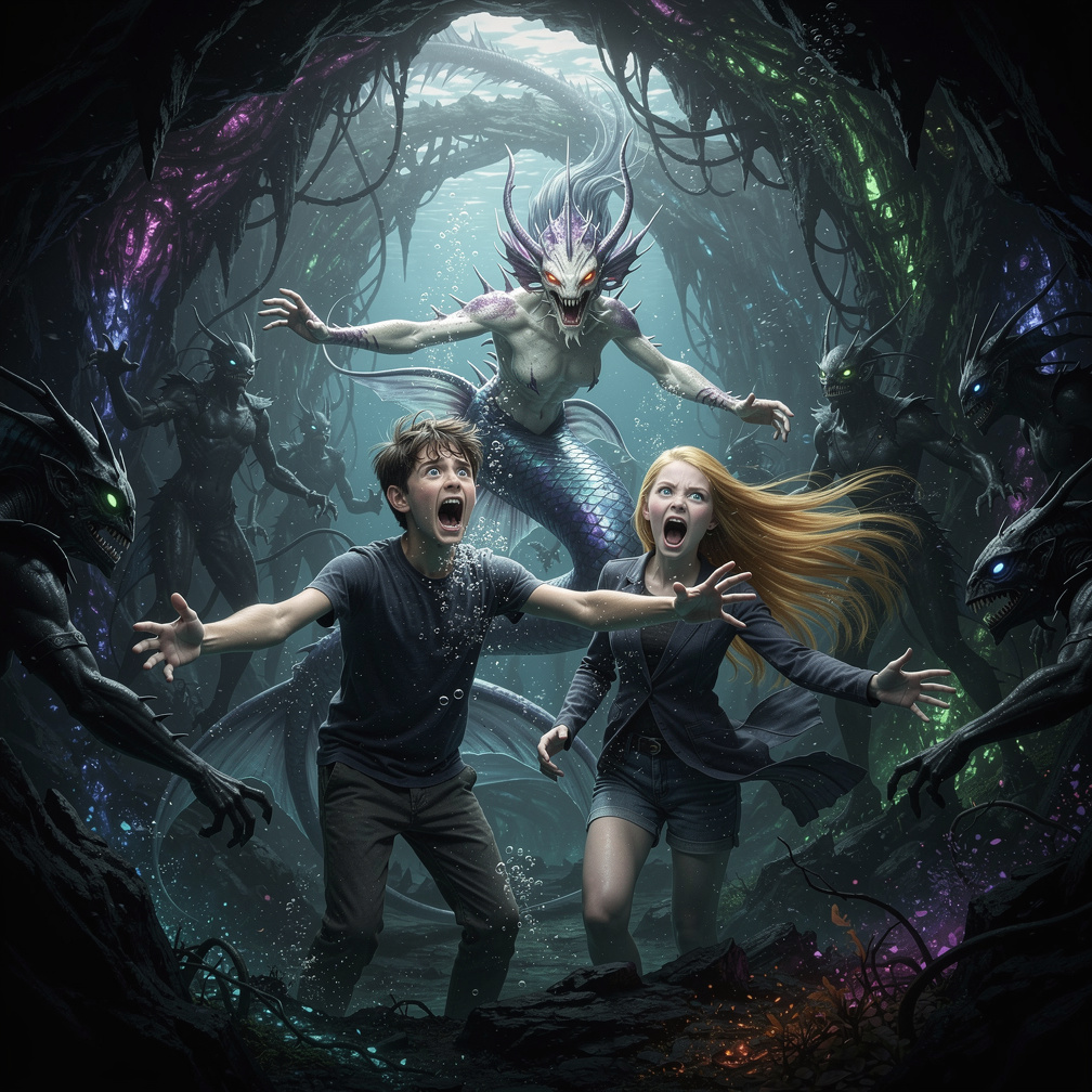 Leo and Emilia kidnapped by Evil Mermaid Under the sea those screaming and shout. Said Help!! And evil Siren armies.