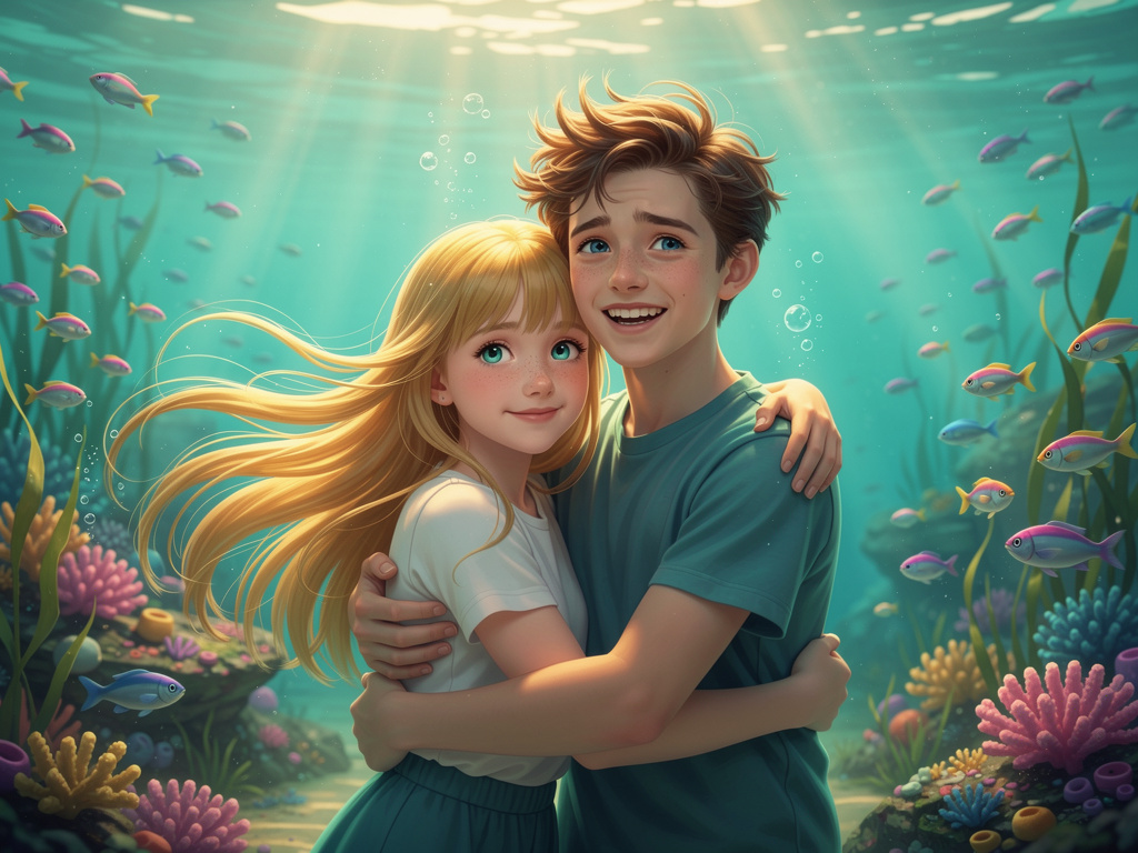 And hugs siren princess Marina and Leo