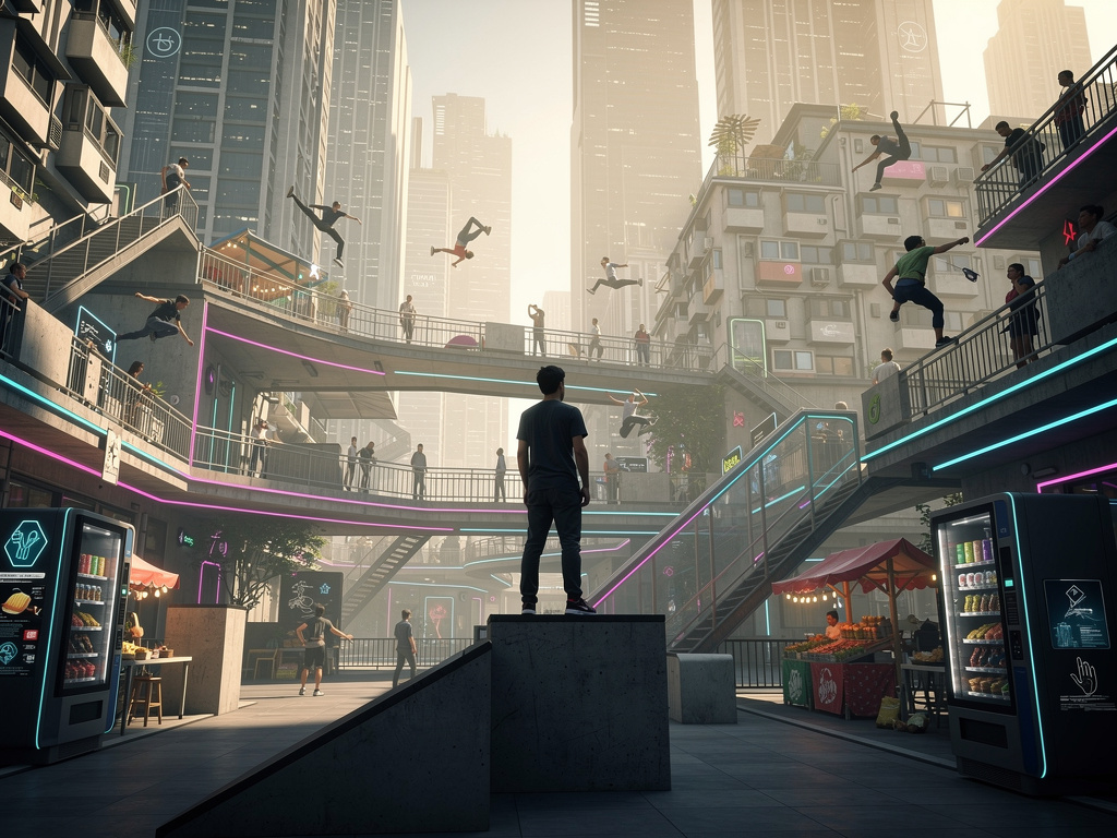 Imagine se: Bem-vindo à civilização parkour, aqui nosso objetivo é evoluir para o segundo nível, vira um profissional parkour