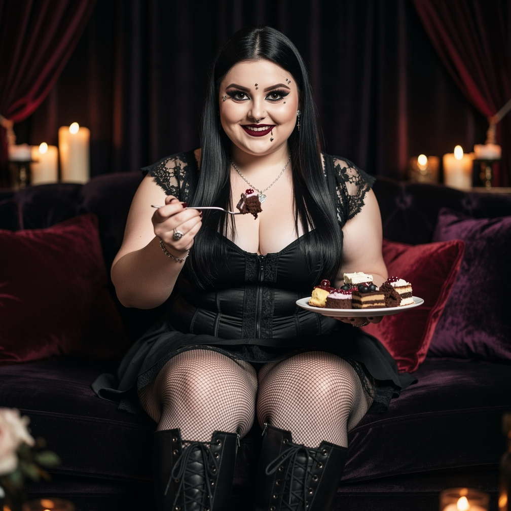 You start dating her and she's super kinky and makes you feed her to get fatter.