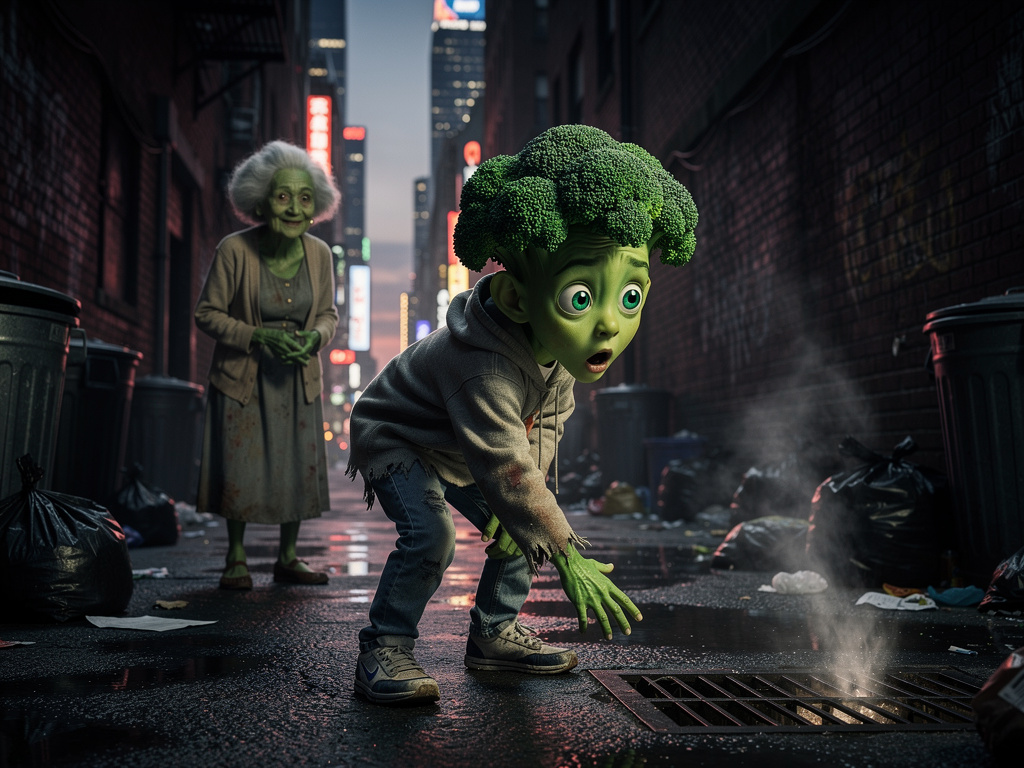 He's new broccoli friends use him for money, now the broccoli boy is alone in the dark without any food or money, then he fin