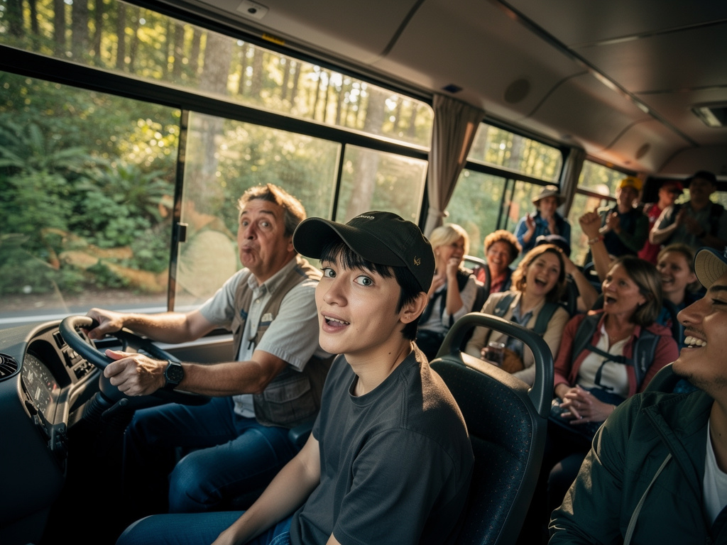 Imagine se: Faça uma HQ que tem uma turma indo para um acampamento em um ônibus, no fim tem um assassino solto, plot twist: o