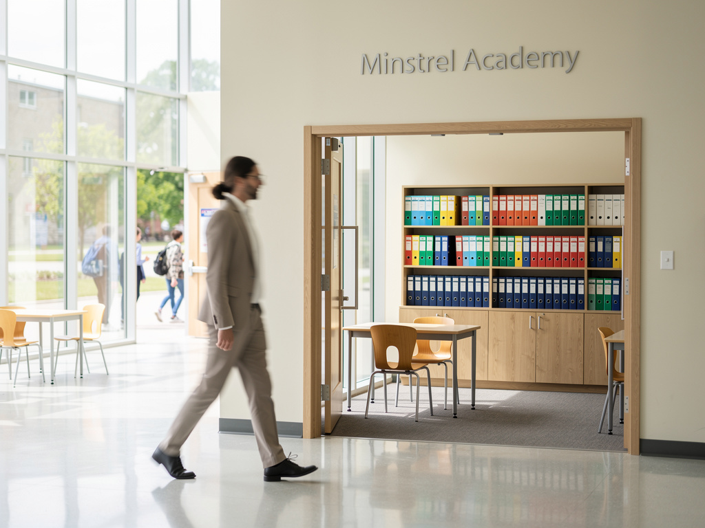 Bayangkan jika: Di gedung sekolah bernama Minstrel Academy, 2 minggu berlalu terjadi perubahan yang lebih baik. Perubahan str