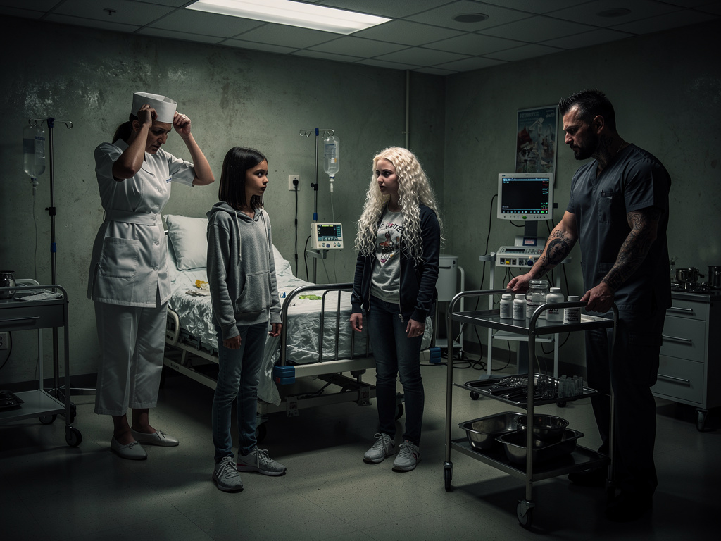 Samael (vestido de enfermera, ajustándose la cofia con mala leche):
—¡Acho! Que tengo a la de la 302 pidiendo una pastilla y 