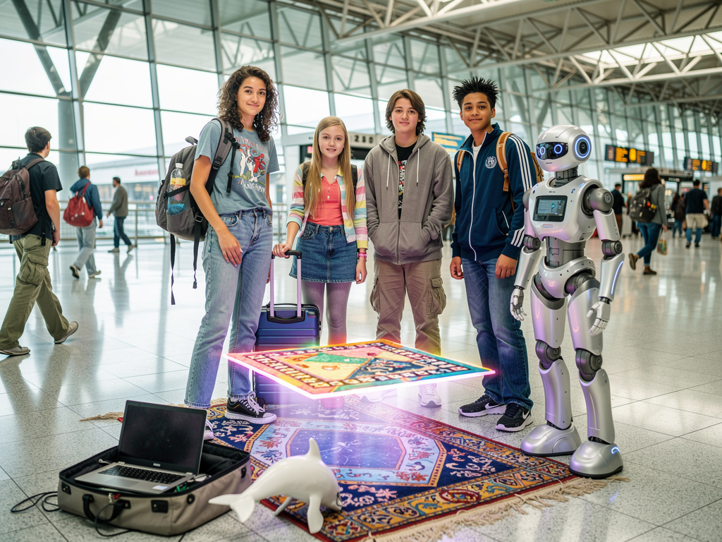C'mon let's go to the Airport good idea! Said Mackenzie Sala. Magical Carpet arrives to the Airport of Amsterdam.
