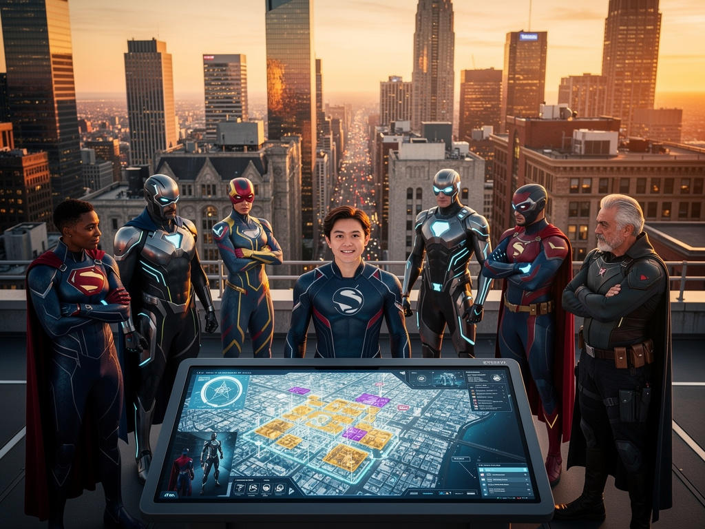 Imagine se: Você faz parte de uma equipe de super-heróis num mundo onde poucos (10% ou menos) da população possui poderes. En