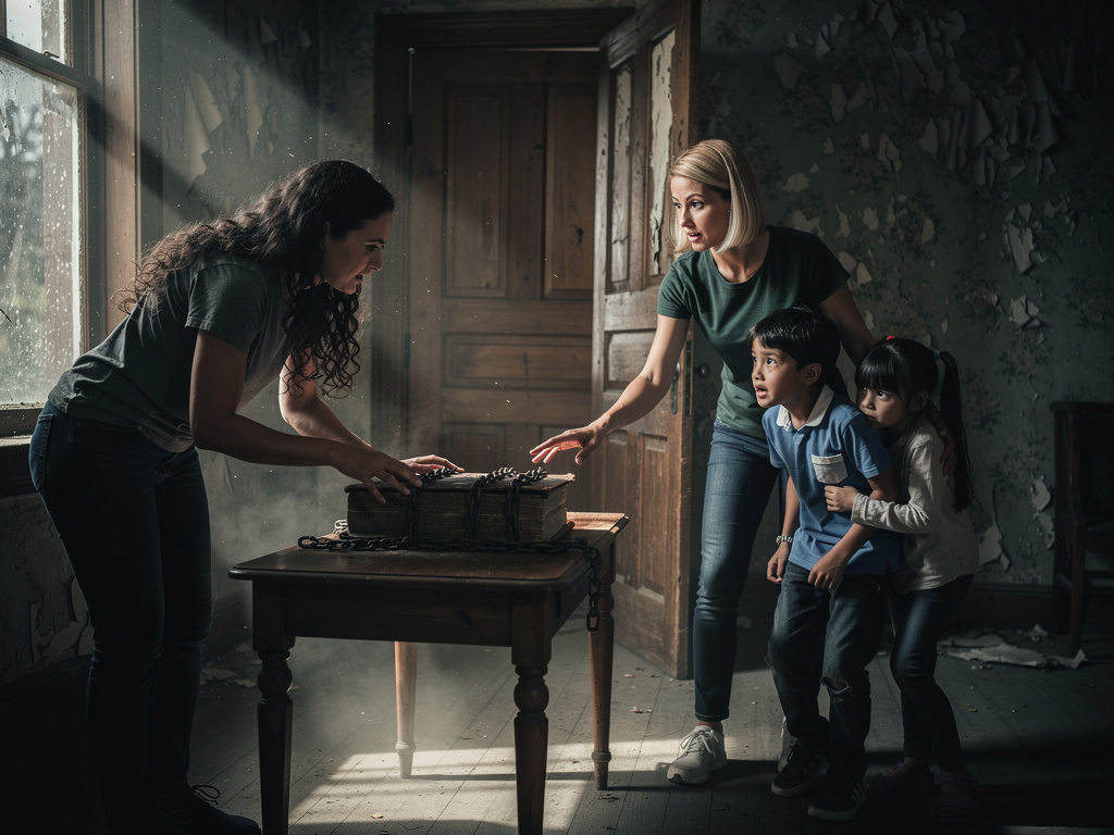 Jessica y los niños están en la puerta pero Hugo le dice a su tía: María, no leas ese libro, como tú me dices, libre, extraño