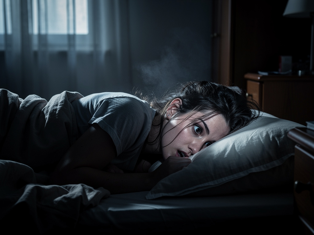 Imagine se: Ao deitar na cama, você sente um bafo gelado na nuca, e quando se vira, o seu próprio rosto está olhando para voc