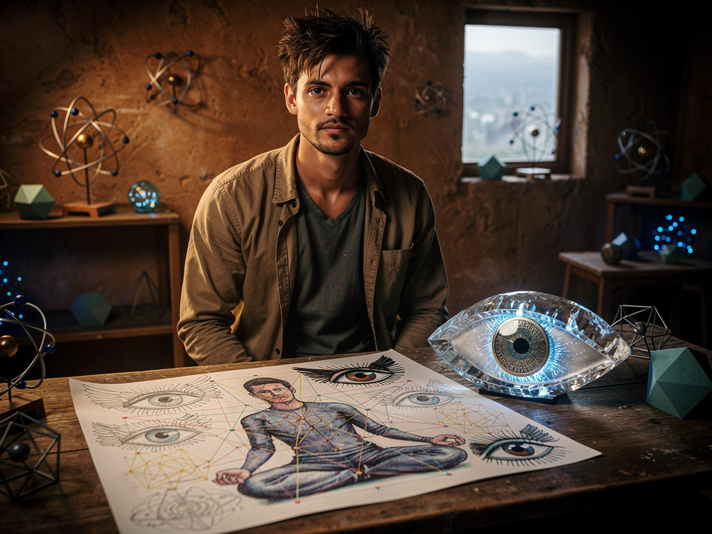 Sigue investigando hasta llegar a encontrar un dibujo a medio terminar que era de una persona meditando y un escenario con fi