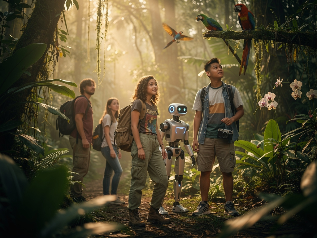 After playing practice soccer skills those five are teleported to Selva Lacandona in Guatemala.