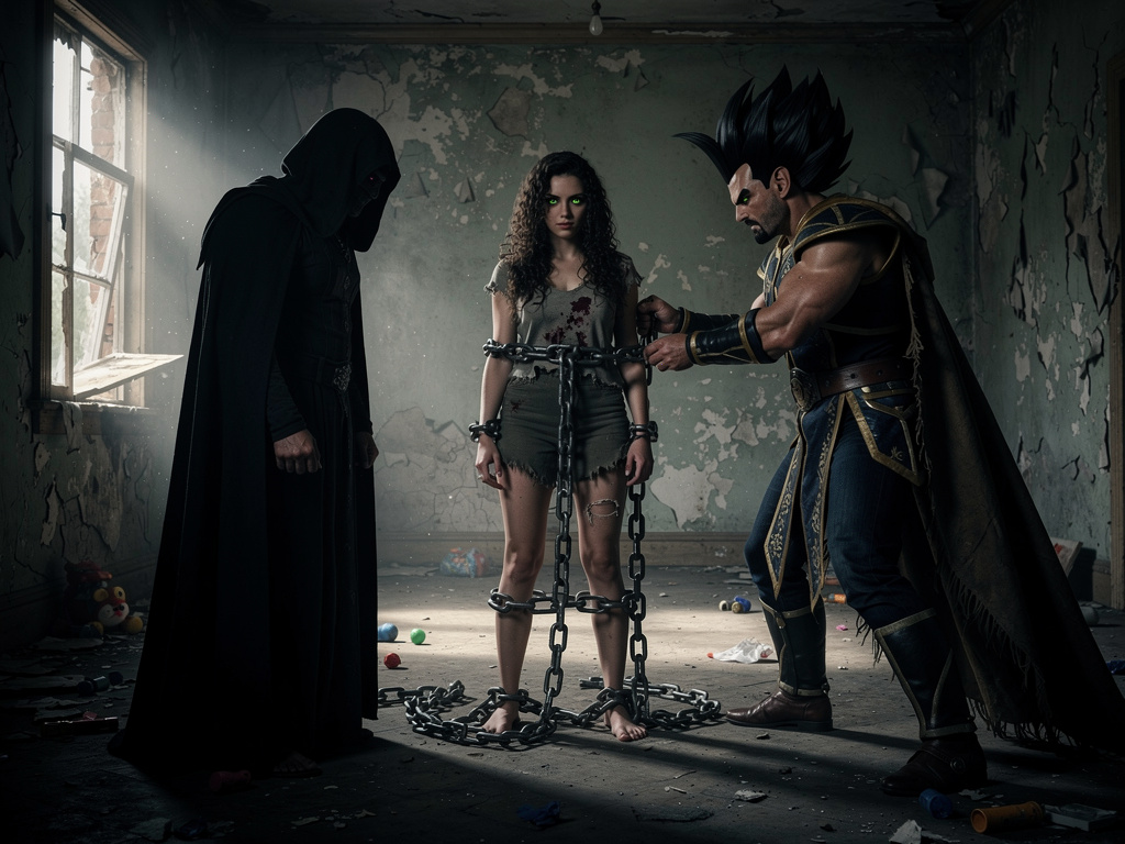 Samael dice: María ahora vengará a mi hija Alexandra jajajaja 

Abandón vino con la apariencia del rey Vegeta y intenta quita