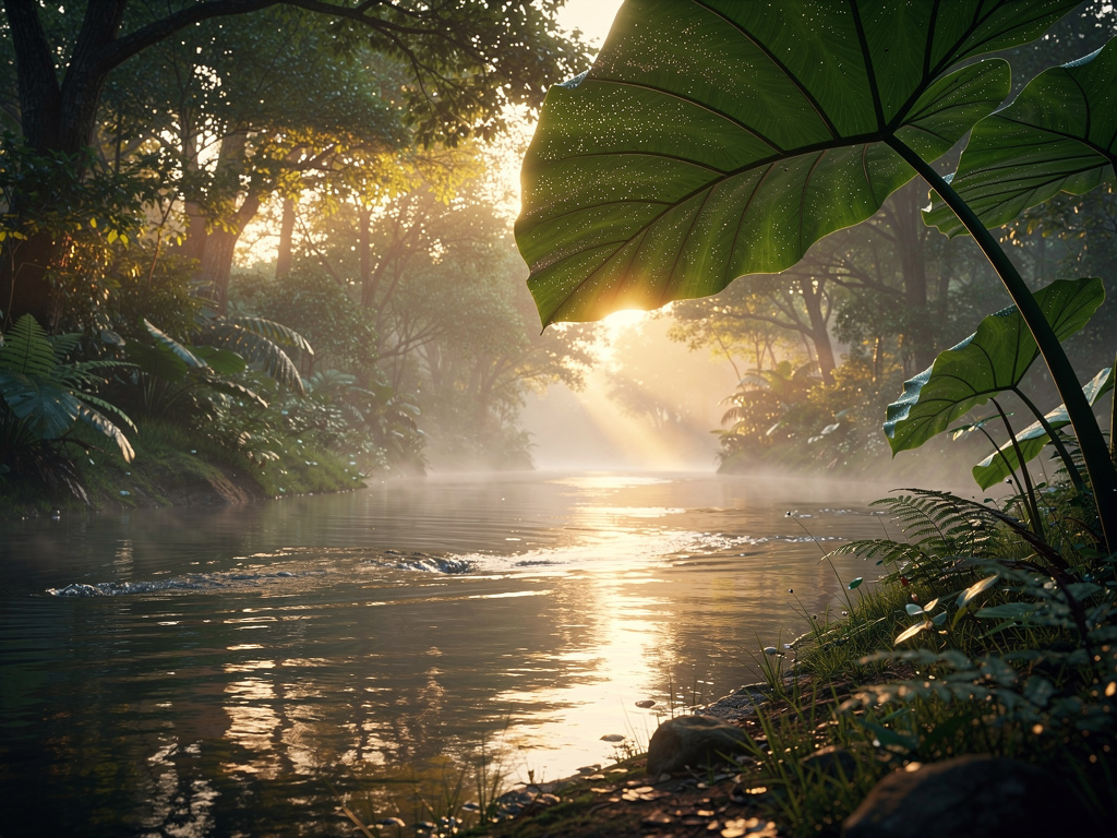 For the final scene (The Survivors): 
"Three exhausted survivors standing by a river at dawn, their clothes tattered, gazing 
