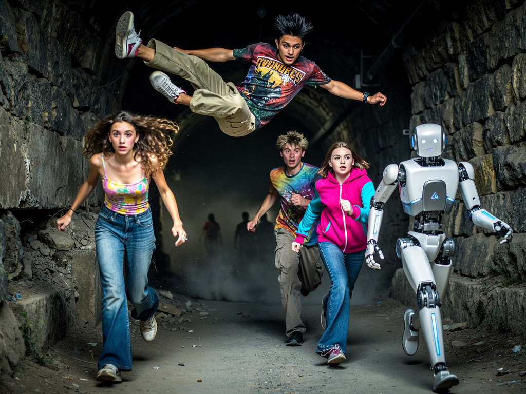 Andrew Rivera Pierre Starts Back flip And Parkour Skill and Jump in tunnel in Azerbaijan in Late 1990s.