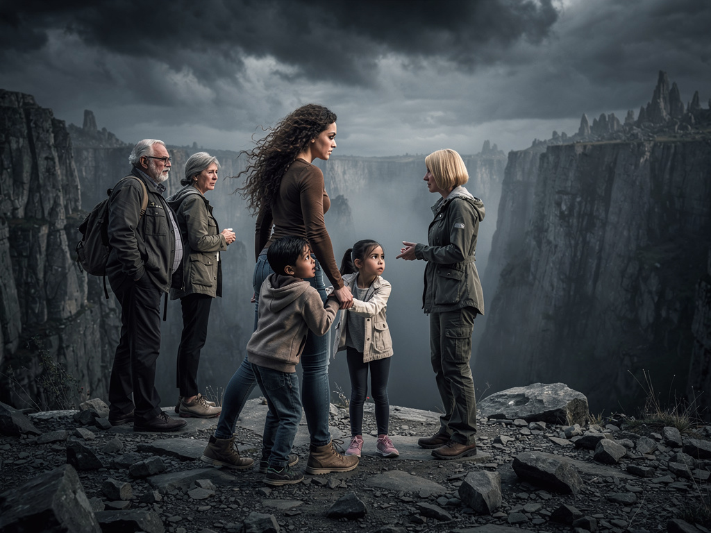 María llega al abismo y dice el padre de María y la madre cómo puede ser posible que un rey tan poderoso esté aquí tan solo, 