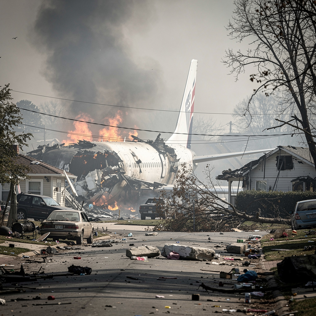 A 259-ton airplane slams into a residential area after fuel runs out during a holding position. 189 die, 189 survive. The fol
