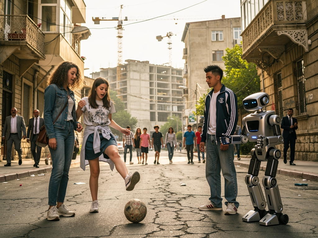 Where is Jason Hunter uhm he playing street Football other Boys and Girls look in Baku Azerbaijan in the Late 1990s  Ay aye a
