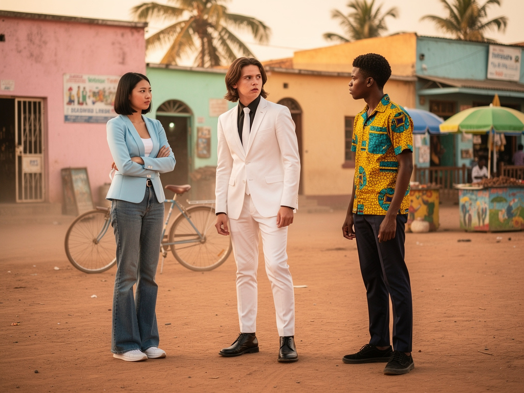 Olivia Chan And Alexander Kofi Asamoah in Ghana Early mid 1980s. Finding Dominic Janssen Wears White Suit and long Black shir