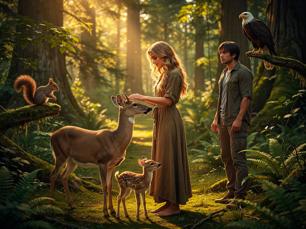 The girl managed to escape the building but the champion man was looking for she was at the forest where there was different 