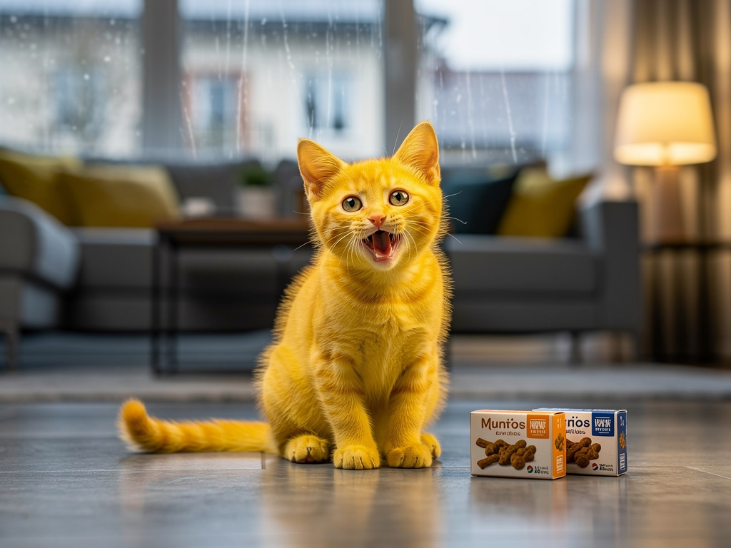 Minoş bana ödül maması bakışı attı. Ona 2 kutu aldım. Sevinçten meow meow diye bağırdı.