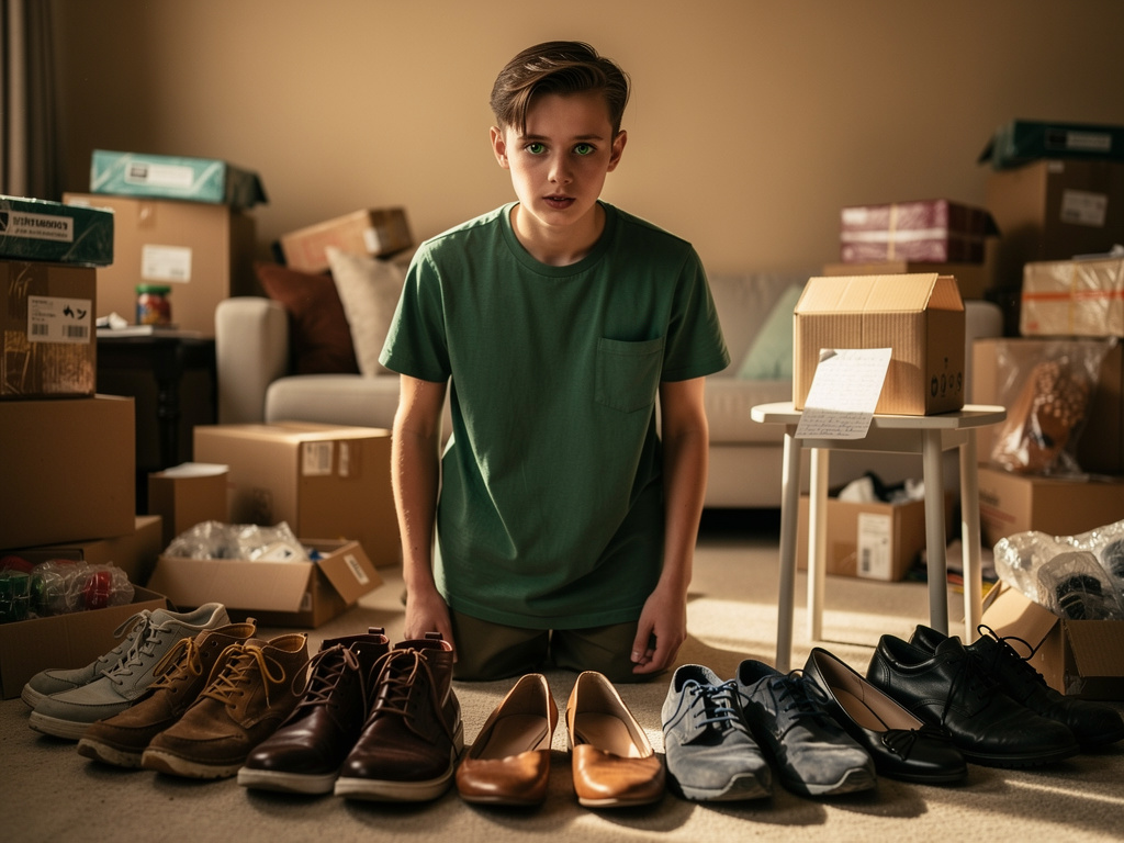 Imagine si: Vous recevez des colis sans adresse de retour, chacun contenant une chaussure usée qui vous va parfaitement, et l