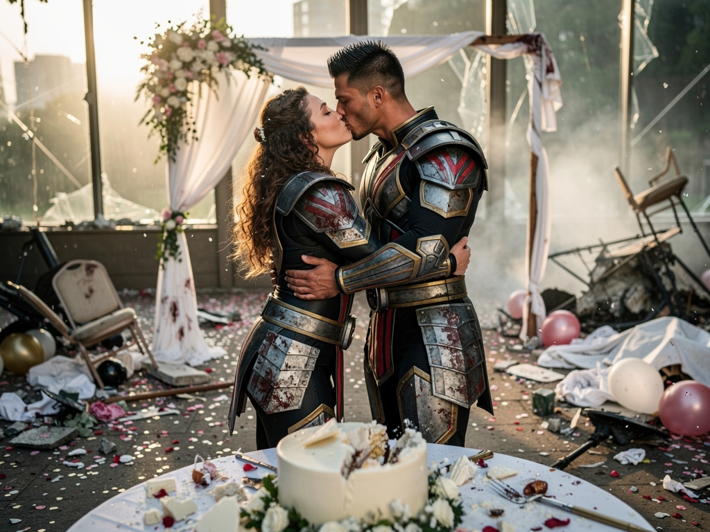 Imagina si: Emili y Mike Power Ranger samurái boda besos y caos.