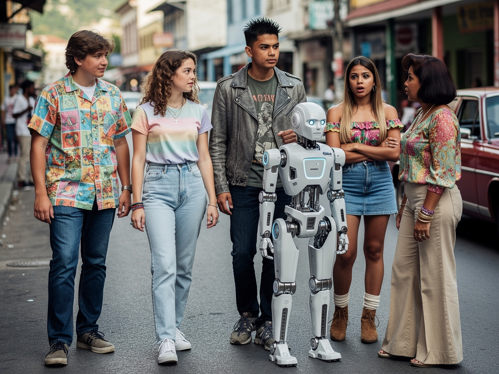 Wait! Elyra is Robot? Said Mimi Singh They are Walking Streets of Port Spain in the Early 1980s Trinidad and Tobago.