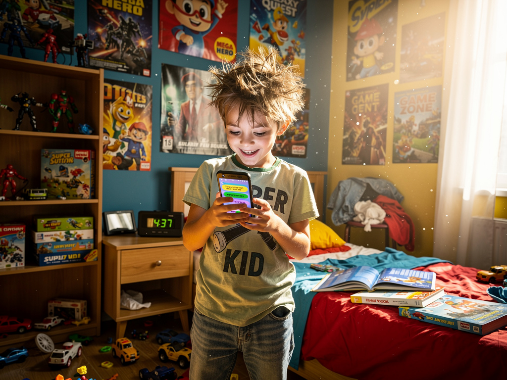 Imagina si: Hugo es un niño loco y travieso, siempre está con el móvil que no para de usar, qué siempre está igual, pero no e