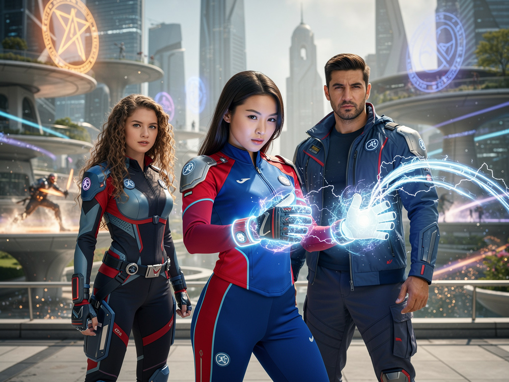 Then Saw Women Named Emilia Fong with Magical Goalkeeper Gloves  and Her Strongest Power and Lighting Magical.