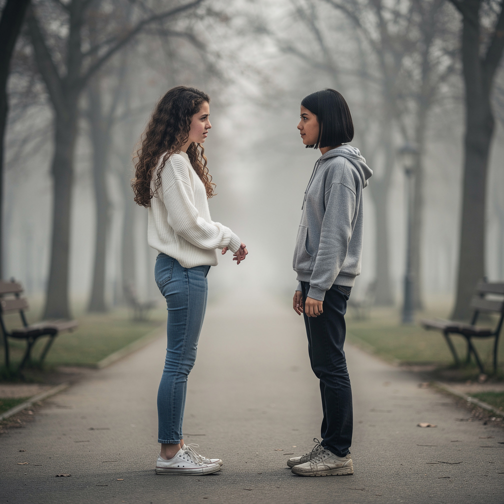 Imagina si: Había una chica que le ha hecho daño a Ana y ella solo estaba con su amiga la Rocío pero es su amiga favorita. Me