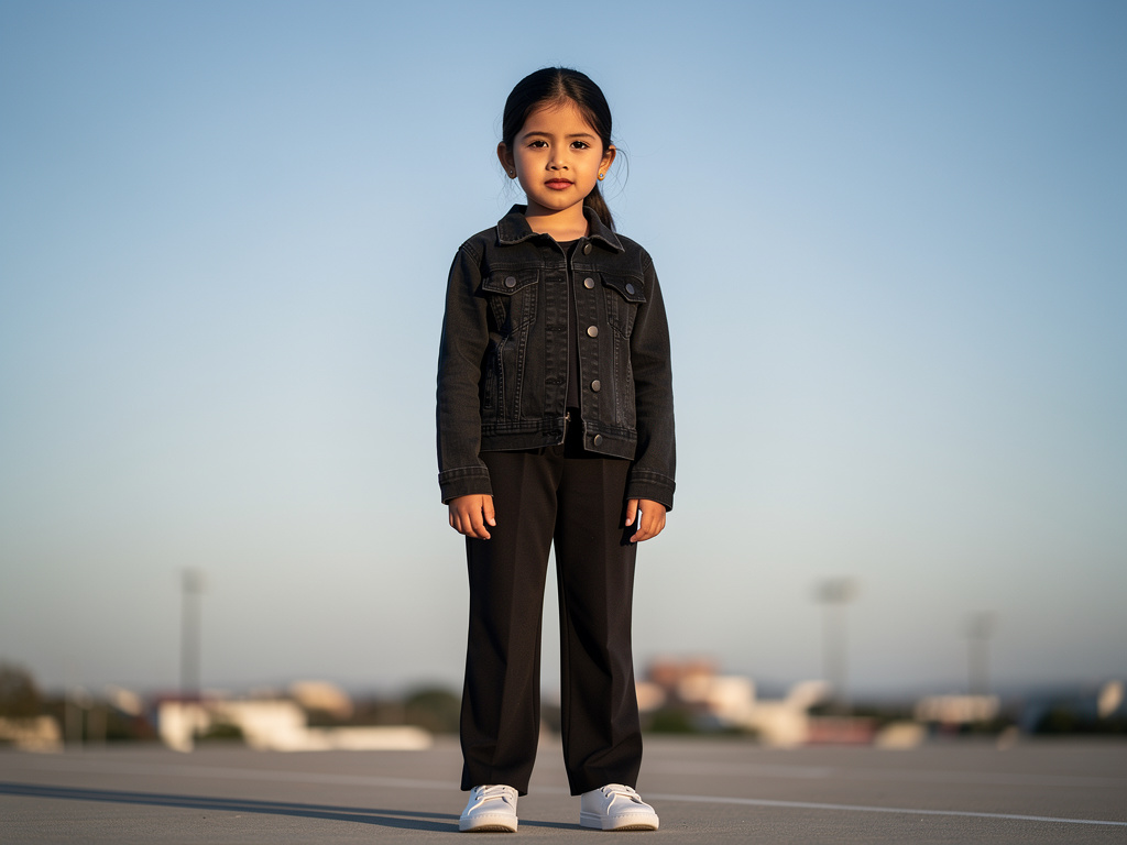 Imagine if: The Elephants Crasher  10 Year old Salvadoran American Rena Demi Fafahi With Make up and Brown lips Black Jean Ja