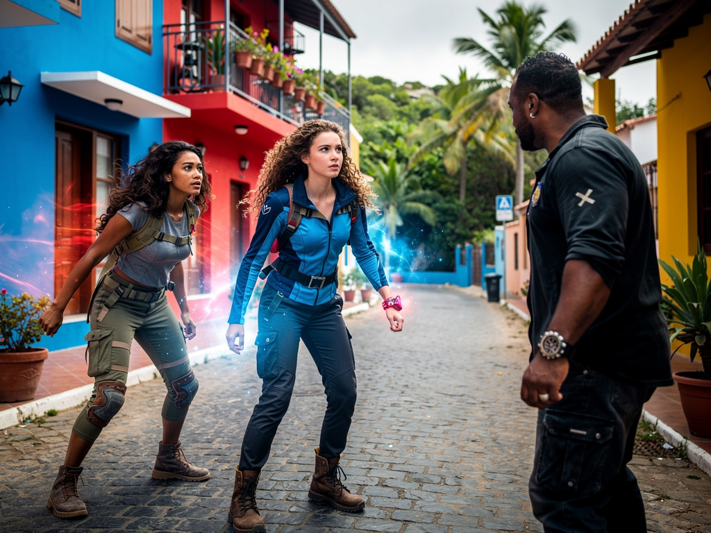 Madison Rocca and Maya Rodrigues ask Sergio Creep in Cape Verde.