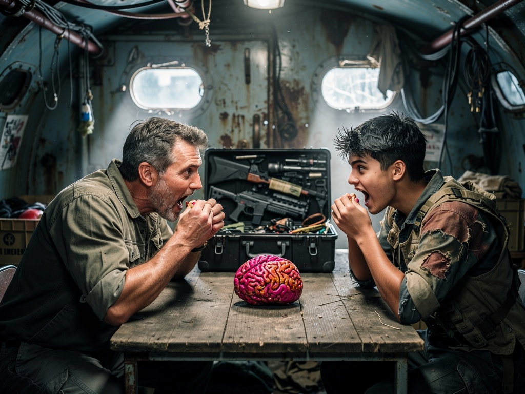 And Me And My Son Eat One Of The Fruit Which Is Shaped Like A Brain And Become Amazed By Its Taste.