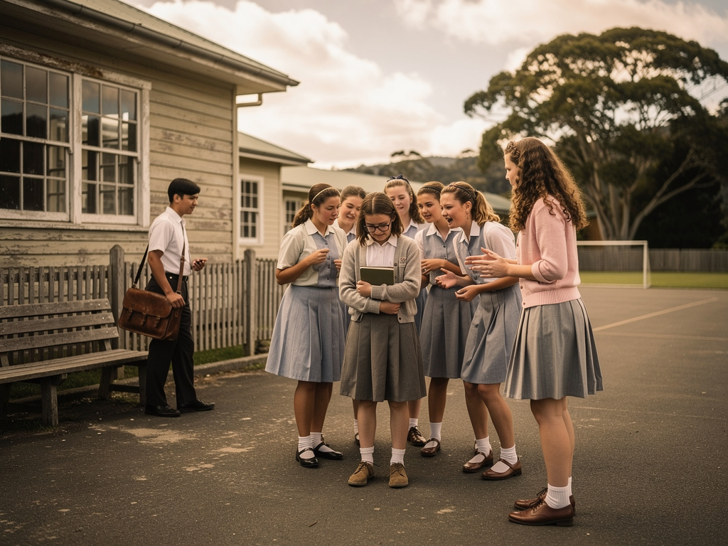 At Recess time Samantha Dawkins saw Mean Girls bullies The Nerd Girl With No Timothy Riley.