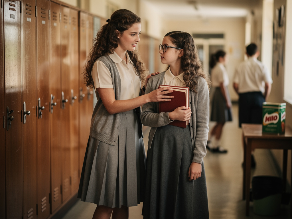 Samantha Dawkins Told To Stop the Mean girls She Takes Nerd Girl to Talk.