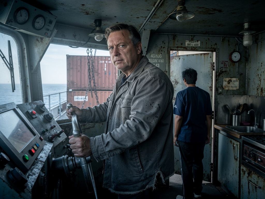 And After That My Son Feels That He Wanted To Go To The Rest Room So My Son Goes Inside While I Was Driving The Cargo Ship An