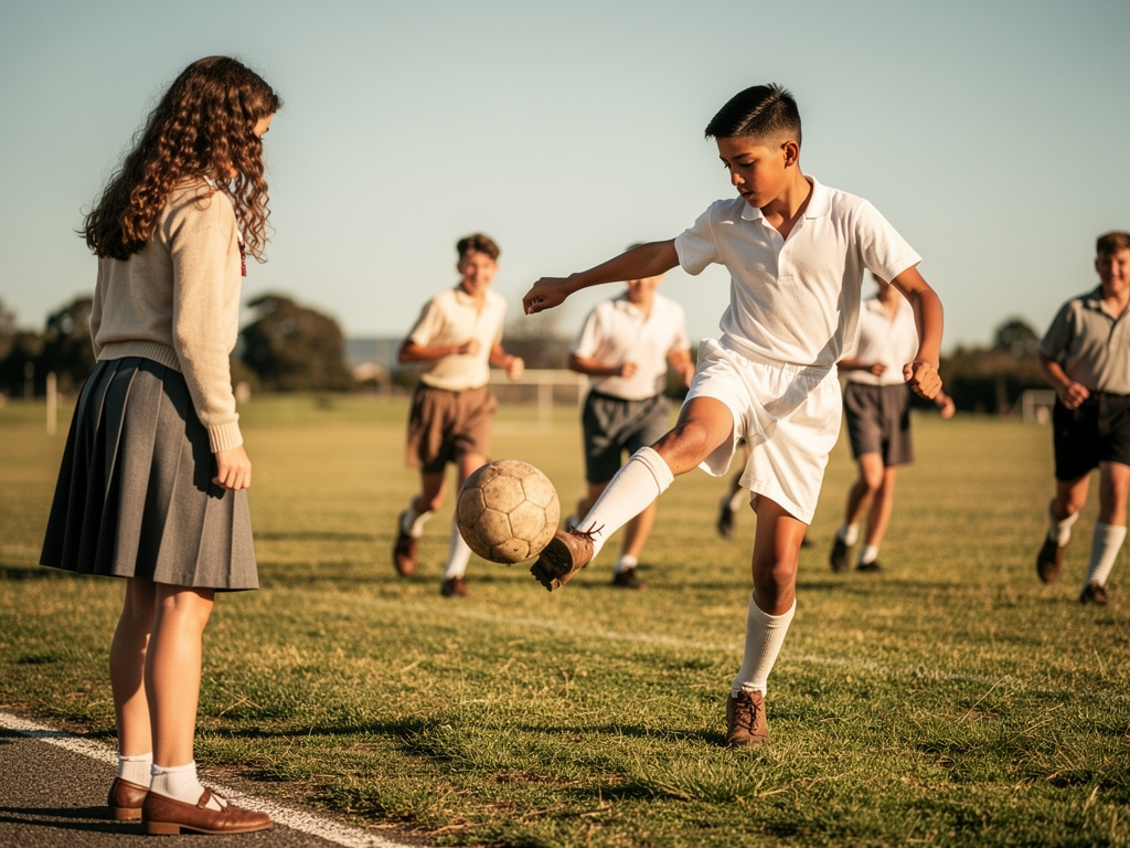 Timothy Riley Playing Soccer With His Friends.