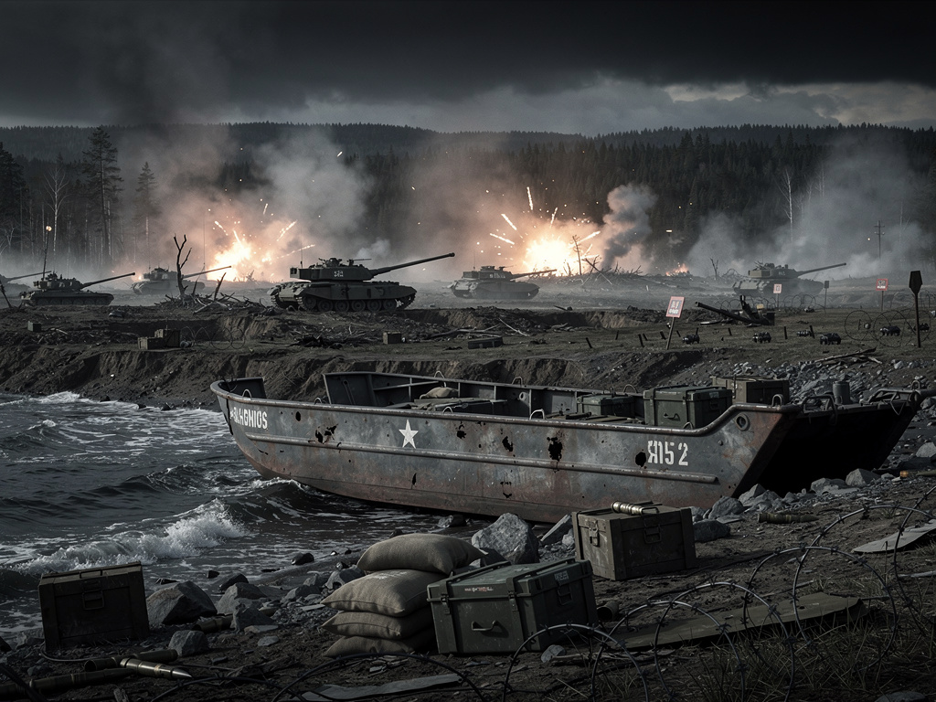 US troops landed on Arkhangel'sk Oblast liberalizing the entire province within a minute they met the Red Army causing the fi
