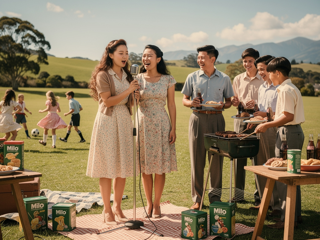 Samantha Dawkins And Sabrina Li Singing Together Soul Music At Outside. The Boys Eating BBQ and Drinks. The Pre-teens Playing